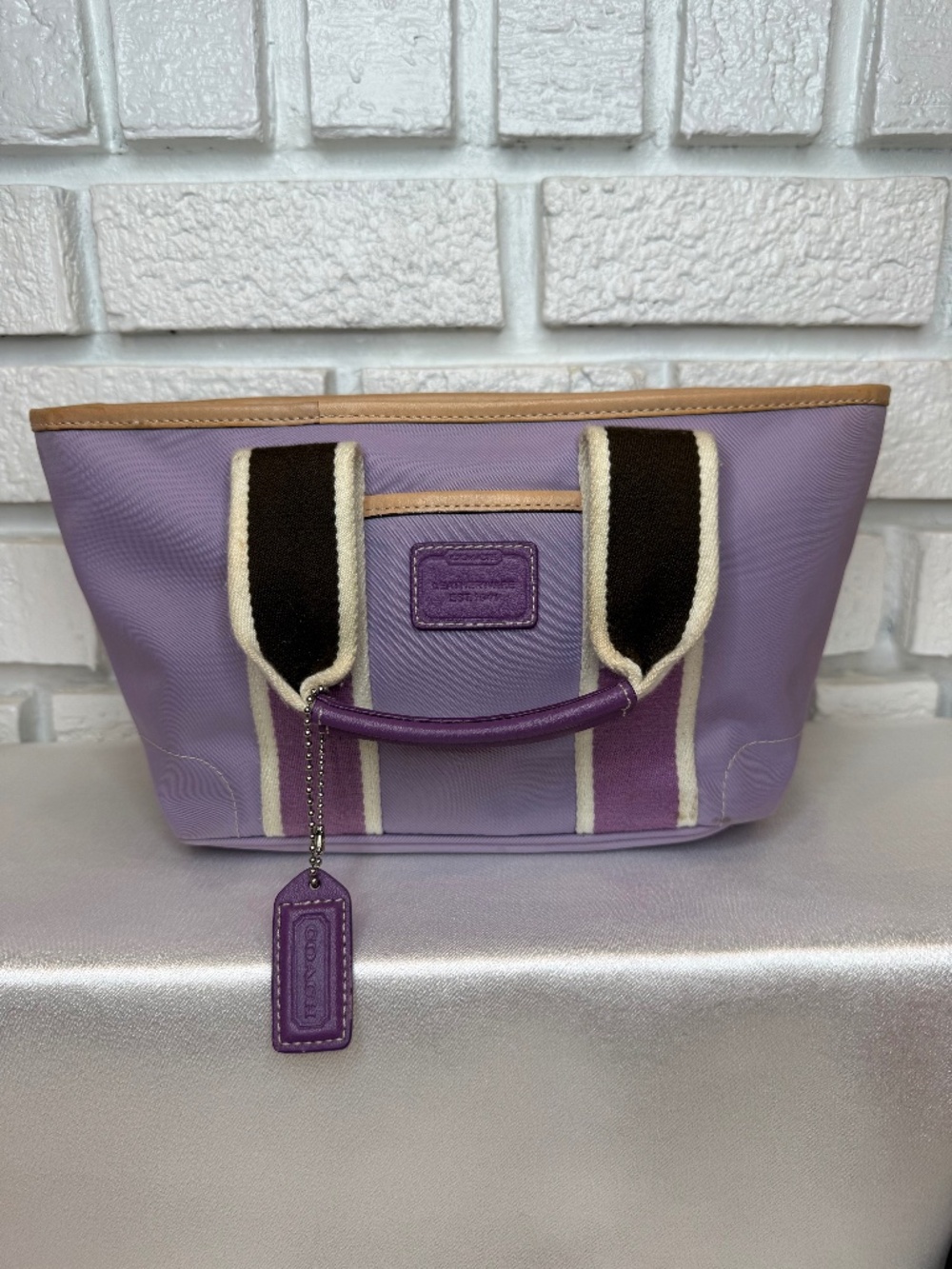 Vintage Coach Reversible Mini Hampton Weekender Tote Bag